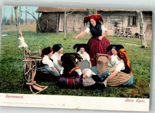 Spinnrad Frauen Tracht Spreewald H. St. No. 36