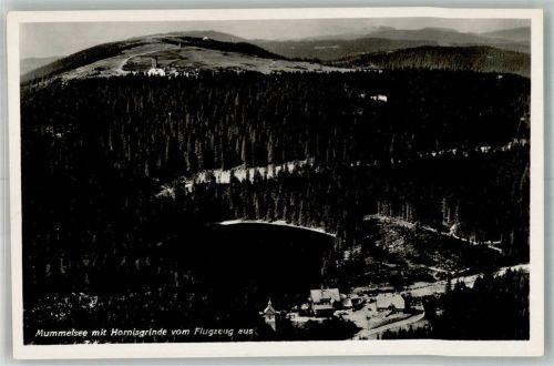 Mummelsee 1936 Fliegeraufnahme vom Kurhotel am See mit der Hornisgrinde