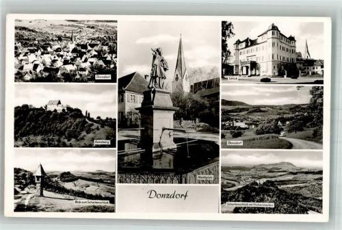 Donzdorf Panorama des Ortes mit Pfarrkirche St. Martinus Marktplatz Schartenschloss Hohenstaufen Ramsberg
