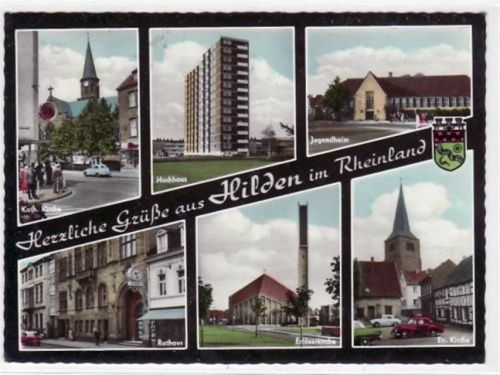 Hilden mit 6 Abbildungen. Die Karte wurde beschrieben, frankiert und vermutlich im Umschlag verschickt. Gute Erhaltung.