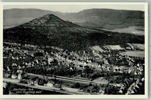 Weilheim 1939 Fliegeraufnahme des Ortes mit Bahnhof und der Peterskirche