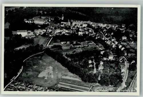 Wechselburg 1939 Fliegeraufnahme des Ortes mit Benediktinerkloster und St. Ottokirche