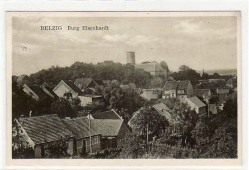Belzig Belzig i.d. Mark. Abgebildet ist eine Ansicht mit der Burg Eisenhardt. Postalisch befördert mit Marke 1933. Top Erhaltung.