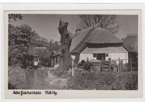 Vitt / Rügen. alte Fischerkate gelaufen 1955. Leichter Stempeldurchdruck, sonst gut erhalten