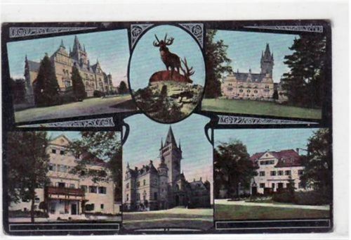 Hummelshain Hummelshain i. Thür. mit alten und neuen Schloss gelaufen von 1917. leichte Eckabschürfungen und Rändern, sonst gut erhalten.