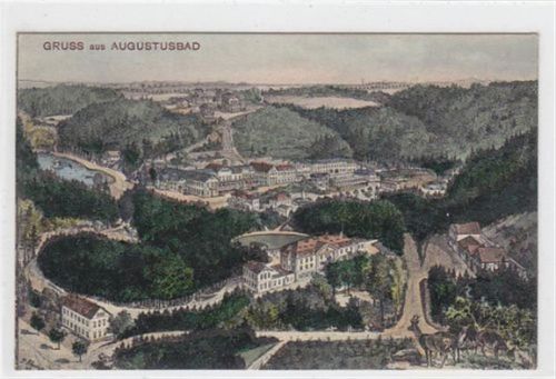 Gruss aus Augustusbad. Gesamtansicht gelaufen. Gute Erhaltung.