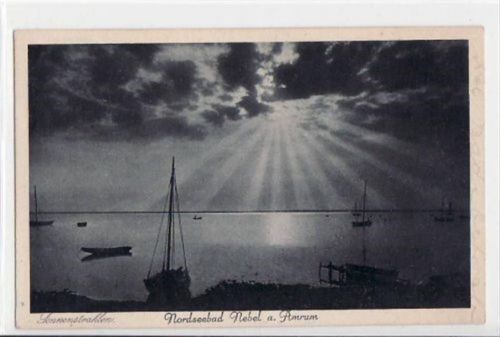 Amrum Nebel a. Amrum mit Sonnenstrahlen gelaufen, 1933. Gute Erhaltung.
