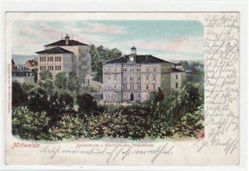 Mittweida Mittweida mit Technikum u. Electrotechn. Praktikum gelaufen von 1902. Gute Erhaltung.