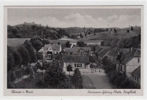 Rhinow i. Mark. Hermann - Göring - Platz, Bergblick ungelaufen Top Erhaltung.