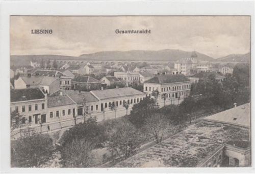 Wien Liesing. Gesamtansicht gelaufen, 1926 kleiner Knick unten rechts, leicht stockfleckig, sonst gut erhalten