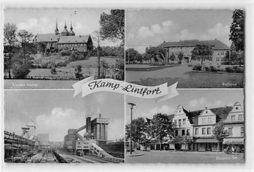 Kamp-Lintfort mit Moerser Straße und Zeche Friedrich Heinrich gelaufen. Gute Erhaltung.