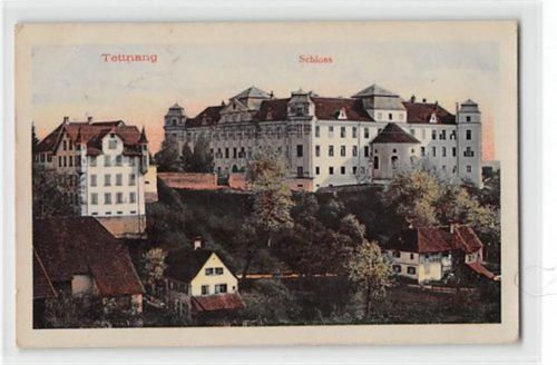 Tettnang. Blick auf das Schloß gelaufen. Ecken mit Albumabdrücken, leichter Stempeldurchdruck, kleine Abschürfung am Eck oben links, sonst gut erhalten