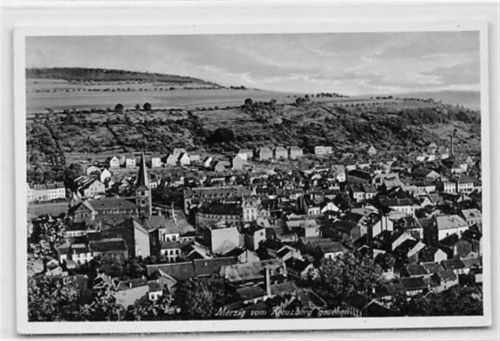 Merzig Merzig. ein Blick vom Kreuzberg auf die Stadt ungelaufen Gute Erhaltung.