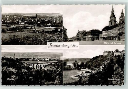 Frankenberg Markt mit Rathaus Lützeltal Sachsenburg