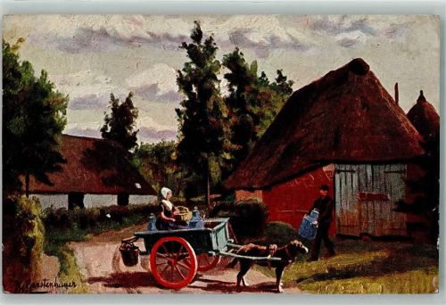 sign. Gerstenhauer Milchkarren AK Hundekarren 1908 Künstlerkarte