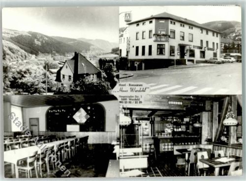 58791 W5980 Werdohl - Hotel Gasthaus Autos Zebrastreifen Bühne Saal Bar