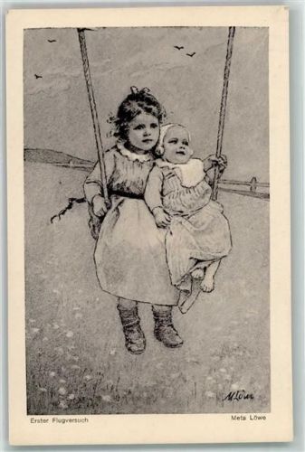 1928 Geschwister Baby Schaukel Verlag Girtanner Nr. 6 AK
