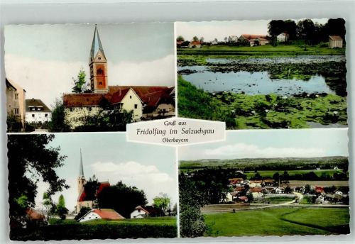 83413 W8229 Fridolfing - Kirche Maria Himmelfahrt Weiher Seerosen