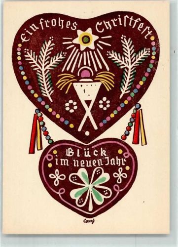 Weihnachten Herzen Künstlerkarte