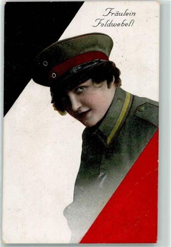 1916 Fräulein Feldwebel Schwarz-Weiß-Rot WK I AK