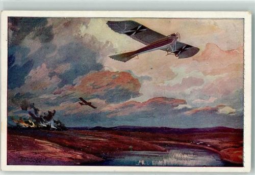 Militärtaube auf Erkundungsflug sign. Hans Rudolf Schulze