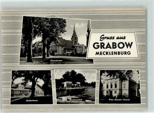 Grabow Steindamm Kulturhaus Badehaus Fritz Reuter-Schule