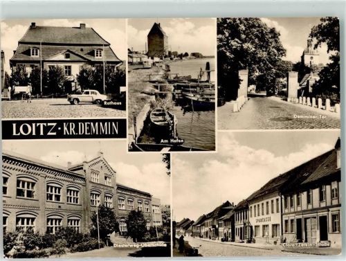 Loitz Rathaus Auto am Hafen Ruderboot DemminerTor Dieterweg Oberschule Clara Zeikin Straße