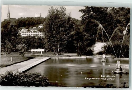 Bad Abbach Kurgarten Haus Dunant Teich Frosch-Springbrunnenfiguren