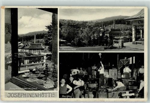 Schreiberhau Josephinenhütte Stammhaus Glasbläser bei der Arbeit
