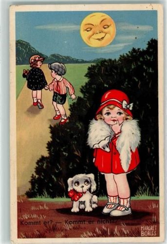 1933 Kinderpoesie Hund Mond vermenschlicht AK