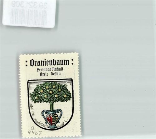 06785 O4407 Oranienbaum - Vignette Wappen Freistaat Bayern Kreis Dessau