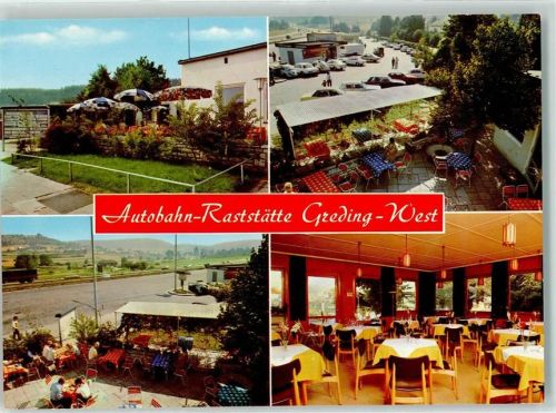 91171 W8547 Greding - Autobahn-Raststätte Greding-West Gastraum Terrasse