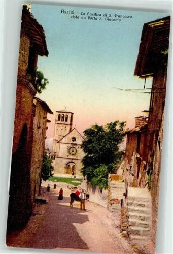 Assisi La Basilica di S. francesco vista da Porta S. giacomo