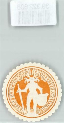Bleicherode Polizeiverwaltung Wappen Schwert Orange Weiß