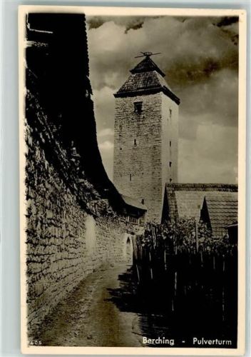 92334 W8434 Berching Foto AK Pulverturm