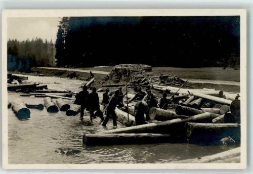 Blöchertrift im Bayr. Walde Floß 1938 Foto AK