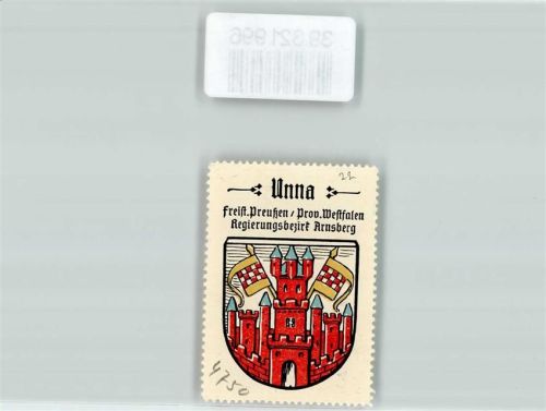 Unna Vignette Wappen Freist. Preußen Prov. Westfalen Regierungsbezirk Arnsberg