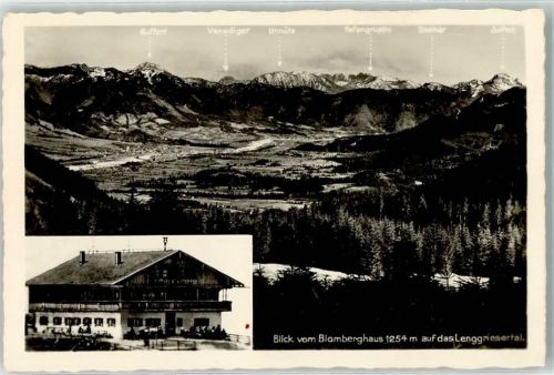 83646 W8170 Bad Tölz Foto AK Blomberghaus Hüttenstempel Lenggriesertal