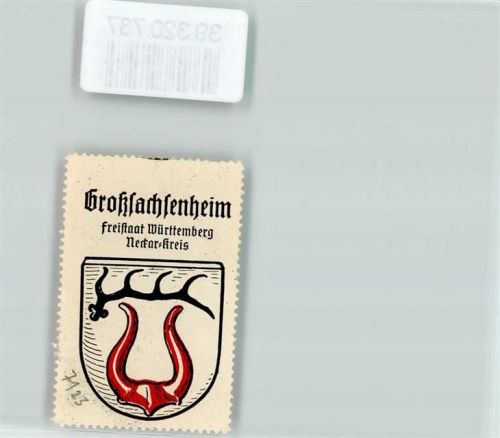 Großsachsenheim Wappen Kaffee Hag ca. 1920-1940 Hirschstange Büffelhorn
