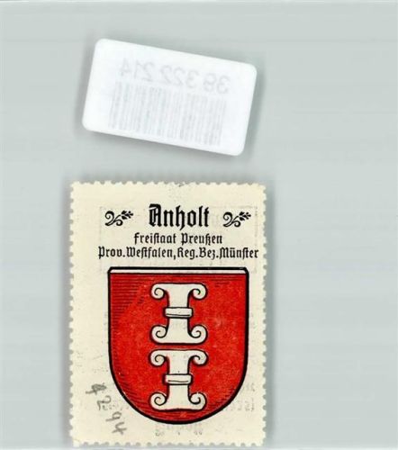 Anholt Vignette Wappen Freist. Preußen Prov. Westfalen Reg. Bez. Münster