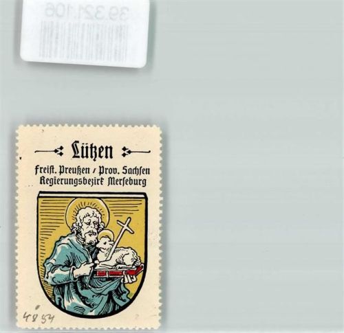 Lützen Wappen Kaffee Hag ca. 1920-1940 Johannes der Täufer Lamm
