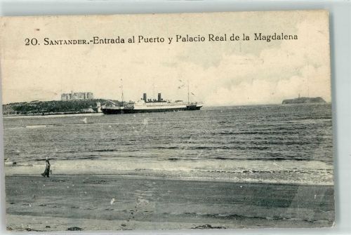 Santander Entrada al Puerto y Palacio Real de la Magdalena Dampfer