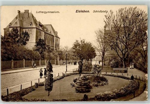 06295 O4250 Lutherstadt Eisleben 1915 Gebrauchsspuren Luthergymnasium Schlossplatz