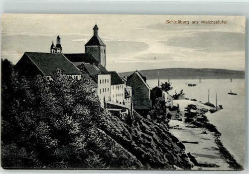 Graudenz 1915 Schlossberg Weichselufer Schiff Turm