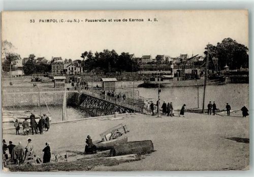Paimpol Passerelle et vue de Kernoa Dampfer