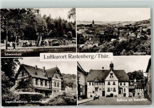 99636 O5235 Rastenberg - Schwimmbad Jugendherberge Freundschaft Rathaus Gasthaus Ratskeller