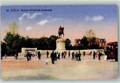 Köln Deutz 105 1916 Kaiser Friedrich-Denkmal Hund Fahrrad