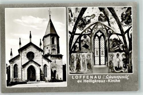Loffenau Heiligkreuz-Kirche Wandgemälde Bleiglasfenster