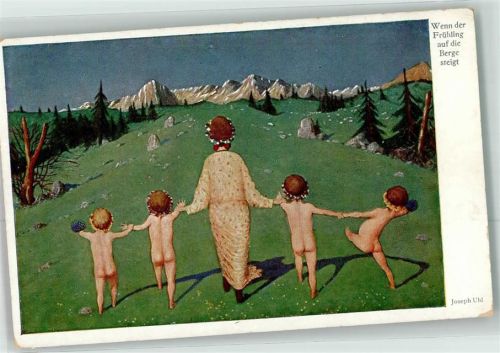 Wenn der Frühling auf die Berge steigt Kinder sign.Joseph Uhl Verlag Wiechmann Nr.765