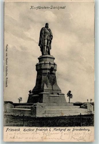 Friesack 1908 Kurfürsten Denkmal Kurfürst I. Markgraf zu Brandenburg